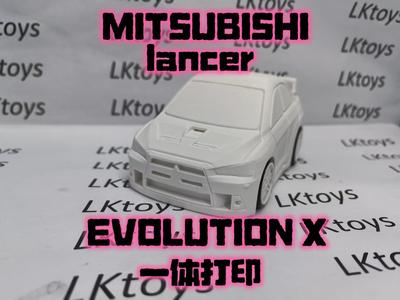 MITSUBISHI LANCER EVOLUTION X Print in Place White Model Chibi Toy Sports Car Body