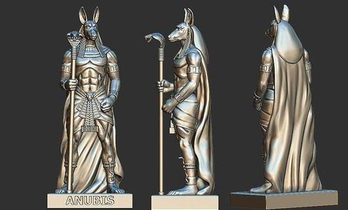 Anubis statue of Egyptian god 3D print model 3D print model