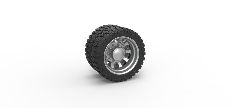 Diecast Rear semi wheel for pickup Version 22 Scale 1:25