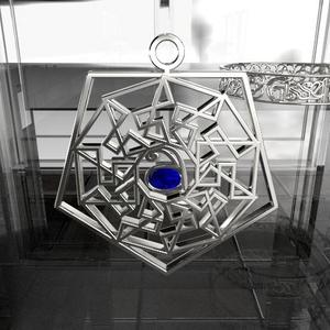35mm Pentagonal Greek Pattern Pendant