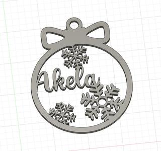 CHRISTMAS BAUBLE FIRST NAME AKELA