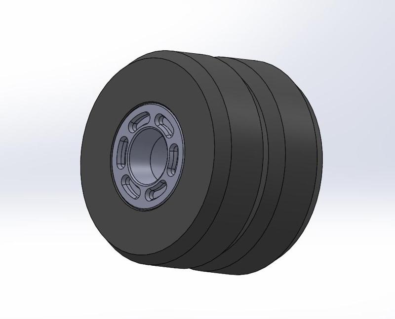 Double wheel for low bed trailer