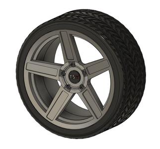 TSW rim with tire 1:16