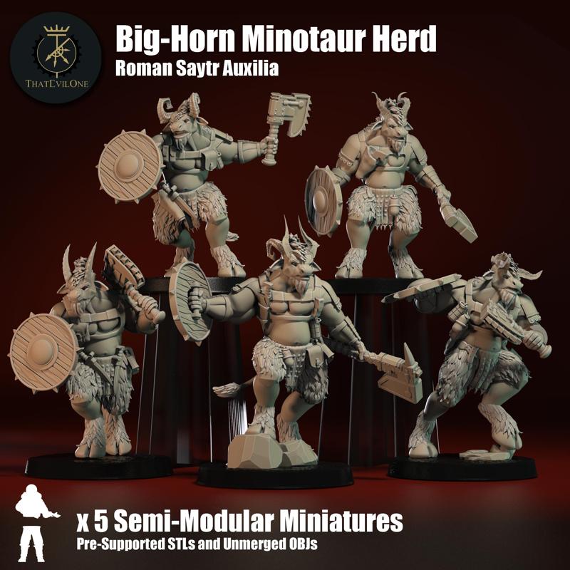 Roman Saytr Big-Horn Minotaur Herd - Presupported