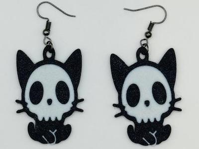 Skull Kitty Earrings
