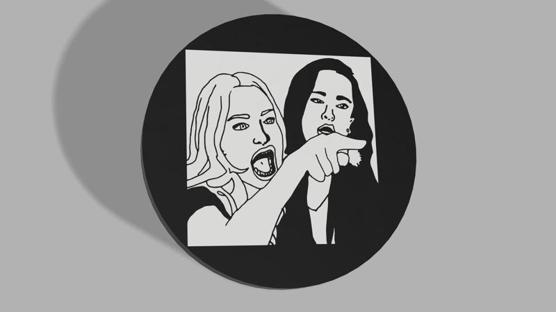 Woman Yelling at Cat Meme - Poker Chip