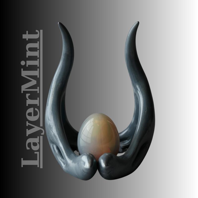 Horn Shaped Egg Holder – Fantasy Gothic Style 3D Printable STL