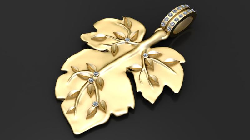 FIG LEAF PENDANT 3D PRINTABLE MODEL