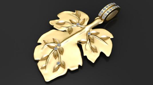 FIG LEAF PENDANT 3D PRINTABLE MODEL