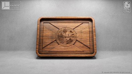 Florida Flag Tray - CNC Files for Wood (svg, dxf, eps, ai, pdf)