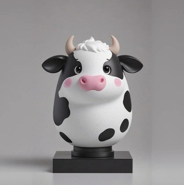 Cute Cartoon Cow Sculpture