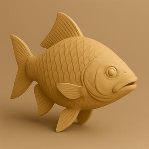 3D Fish Model – Decorative Figurine for 3D Printing