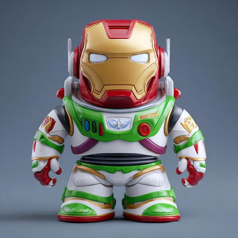 🚀 "Star Knight" – Buzz Lightyear x Iron Man Chibi Fusion (STL)
