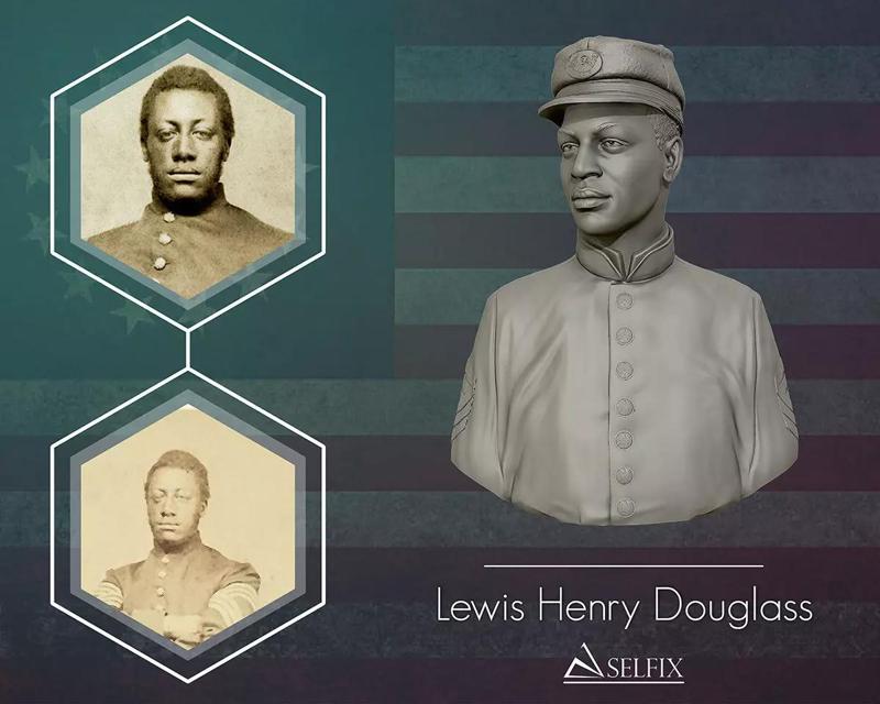 Lewis Henry Douglass bust sculpture