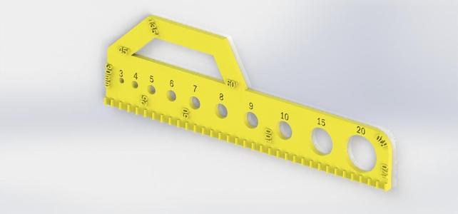Calibration Ruler Hole Size Checker