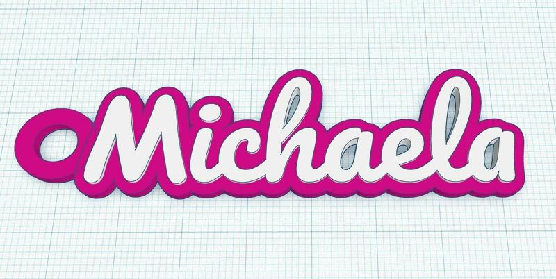 Fancy Keychain Name Tag - Michaela