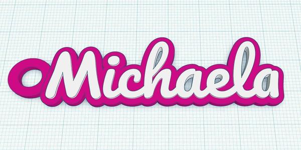 Fancy Keychain Name Tag - Michaela