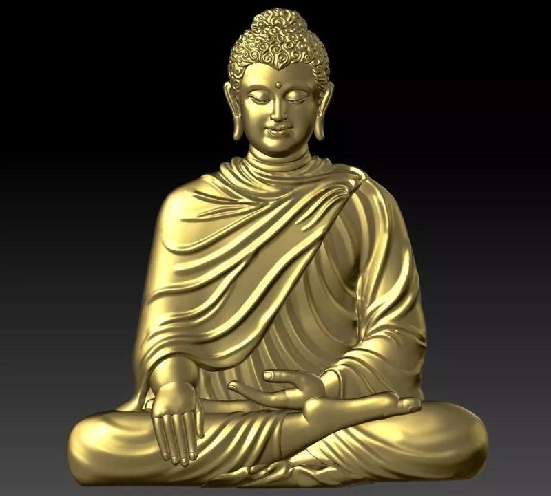 Beautiful Art of Buddha relief sculpt for 3D print and CNC