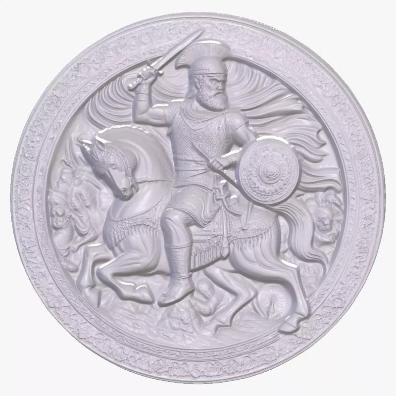 Persian Warrior 7 basrelief for 3D printing