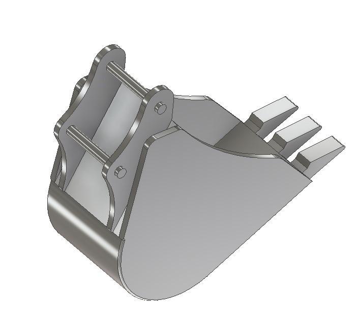 Excavator shovel for model railroad track H0, scale 1:87