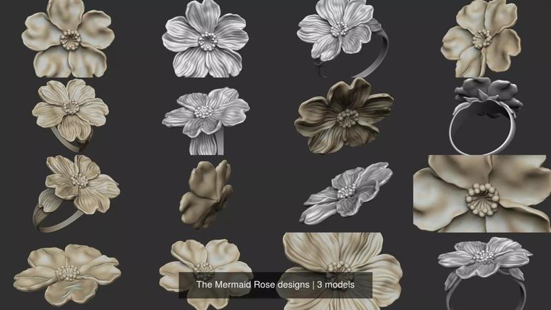 The Mermaid Rose designs 3D Model Collection
