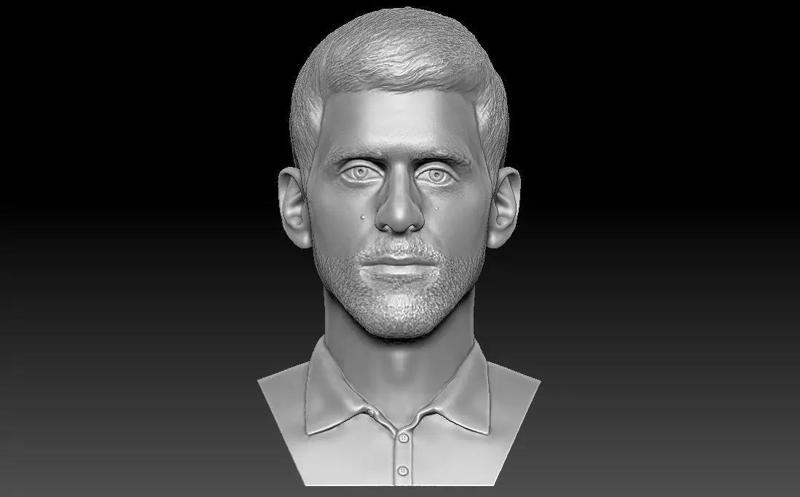 Novak Djokovic bust for 3D printing