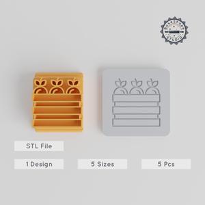 Fruit Hamper Stamp Tile Set, 5 Sizes, Perfect for Clay, Cookies, Fondant & More