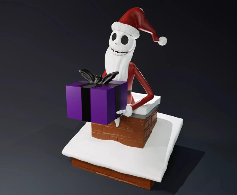 Nightmare Before Christmas Jack Skellington Delivering A Present