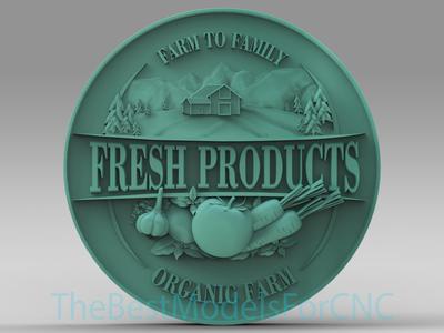 3D Model STL File for CNC Router Laser & 3D Printer Fresh Farm Sign
