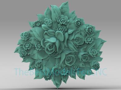 3D Model STL File for CNC Router Laser & 3D Printer Roses Decor