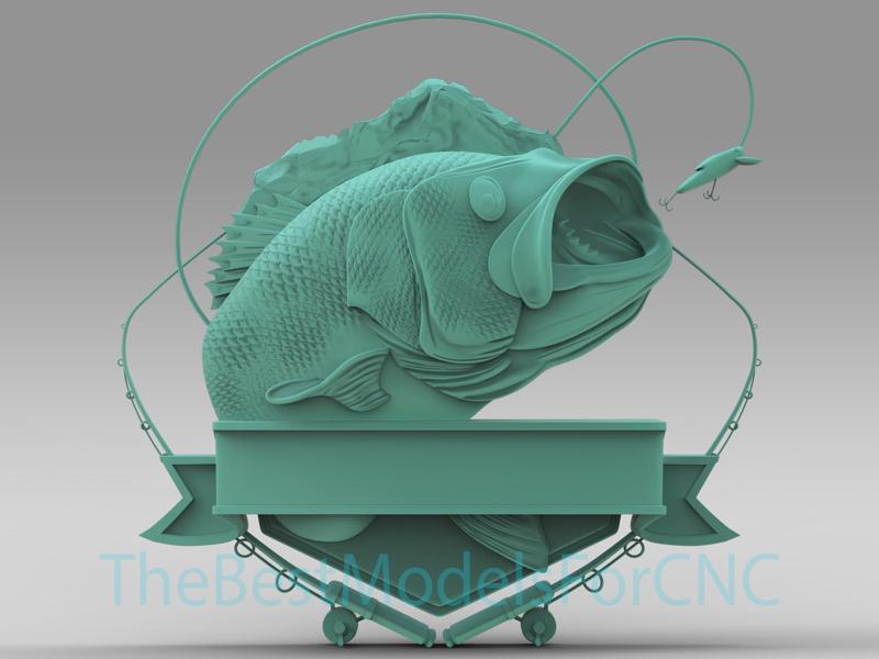 3D Model STL File for CNC Router Laser & 3D Printer Fishing Rod Shield