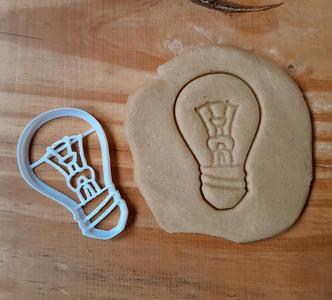 Light bulb - Cookie cutter, dough - Incandescent, electricity, tesla, idea