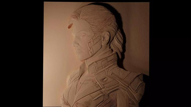 Commander Shepard  CNC 3d Print High Relief Sand Casting