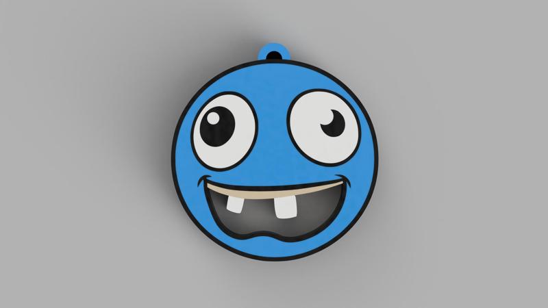 Blue Emoji - Hı hı - Keychain, Earring, Bagcharm