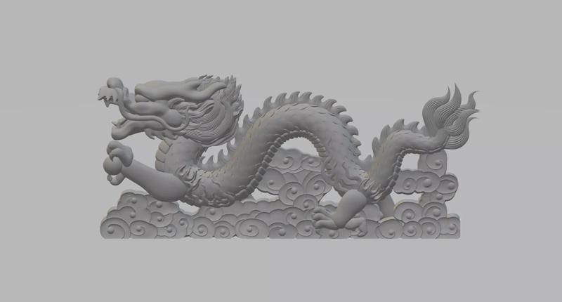 Chinese Dragon Statue  3D Model