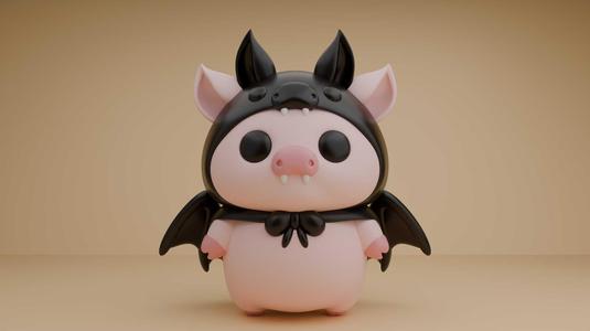 Pig Halloween bat