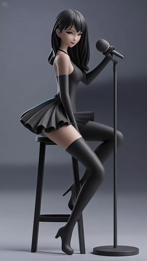 Anime Microphone Performer  Seated singer