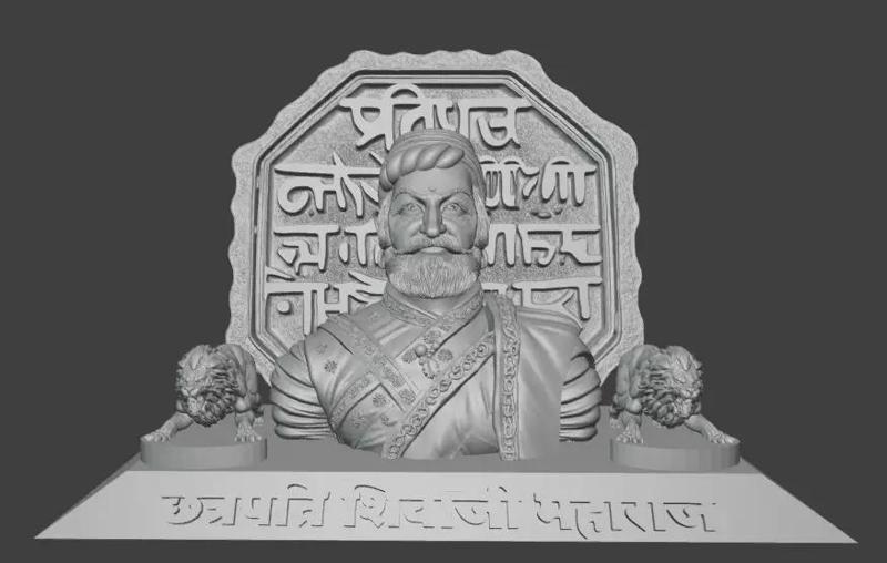 Chhatrapati Shivaji Maharaj with Rajmudra Lions Maratha Empire
