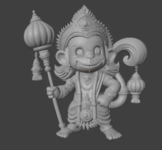 Chibi Hanuman Cute Hindu Monkey God