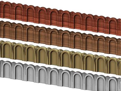 Roman Fluted linear molding relief and 3D print model