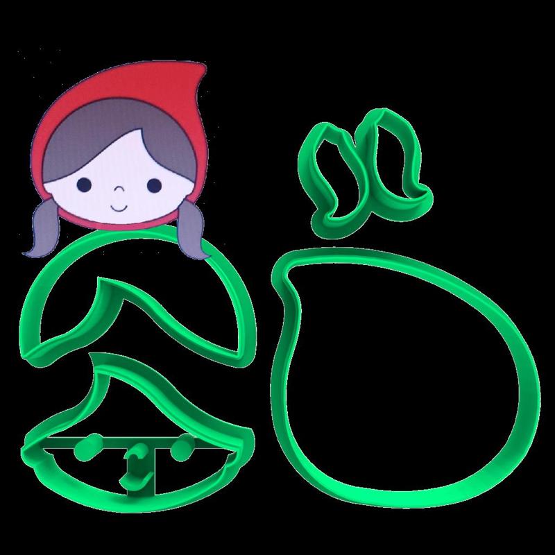 LITTLE RED RIDING HOOD FACE CUTTER - 5cm