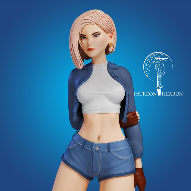 Android 18 Dragon Ball SFW Ready For 3D Printing