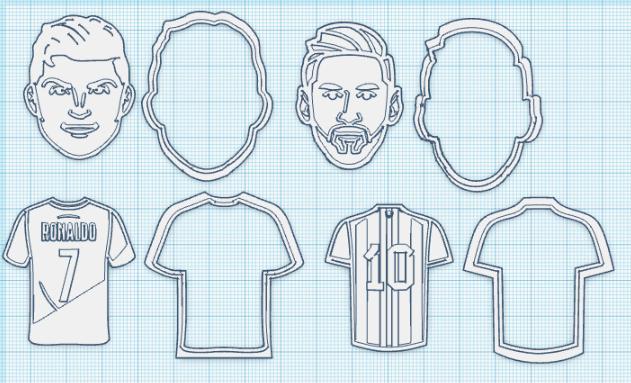 messi and cr7 cookie cutters