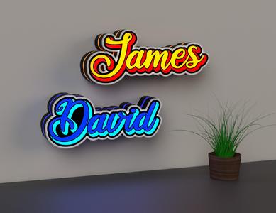 "Judd" Name Lightbox, Led lamp