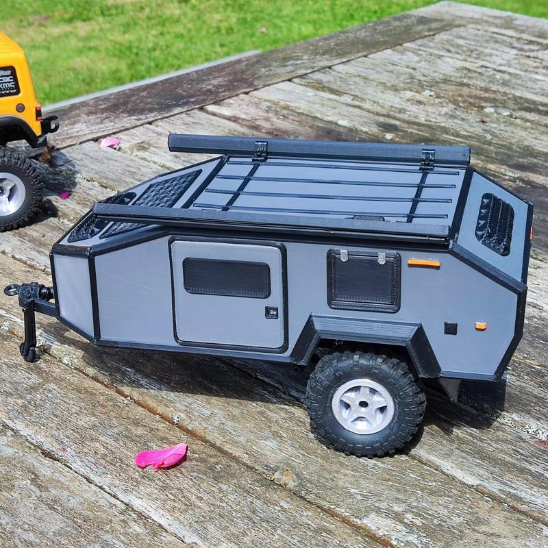 SCX24 mini crawler Bruder Exp4 expedition camping trailer caravan