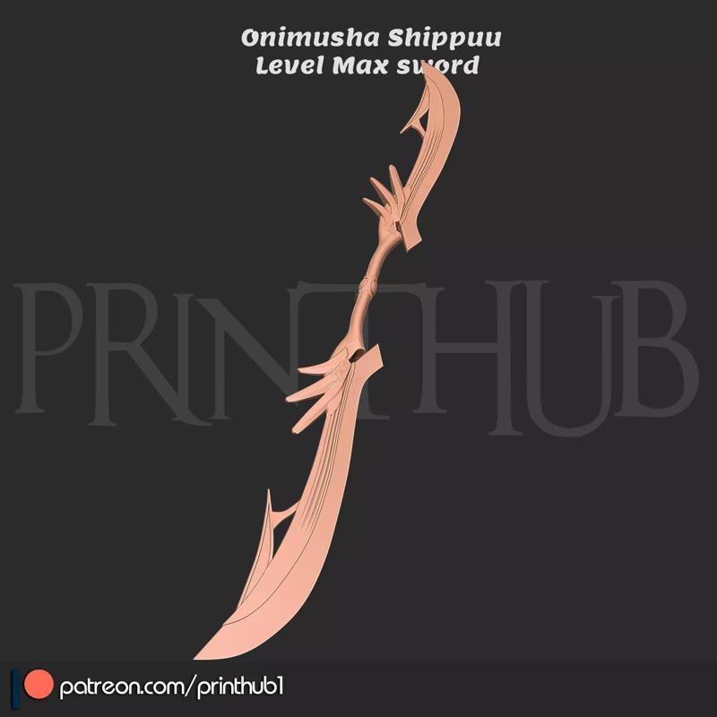 Shippuu Sword Level Max  Onimusha Fan Art  Cosplay Prop STL File