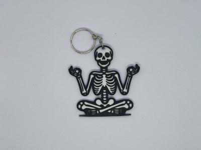 Zen Skeleton Keychain