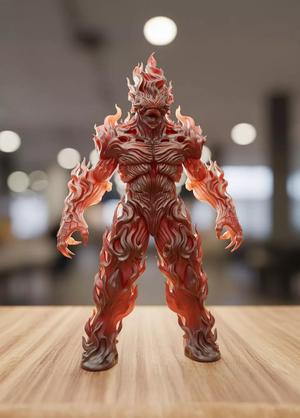 Fire Elemental Statue 3d Print Model