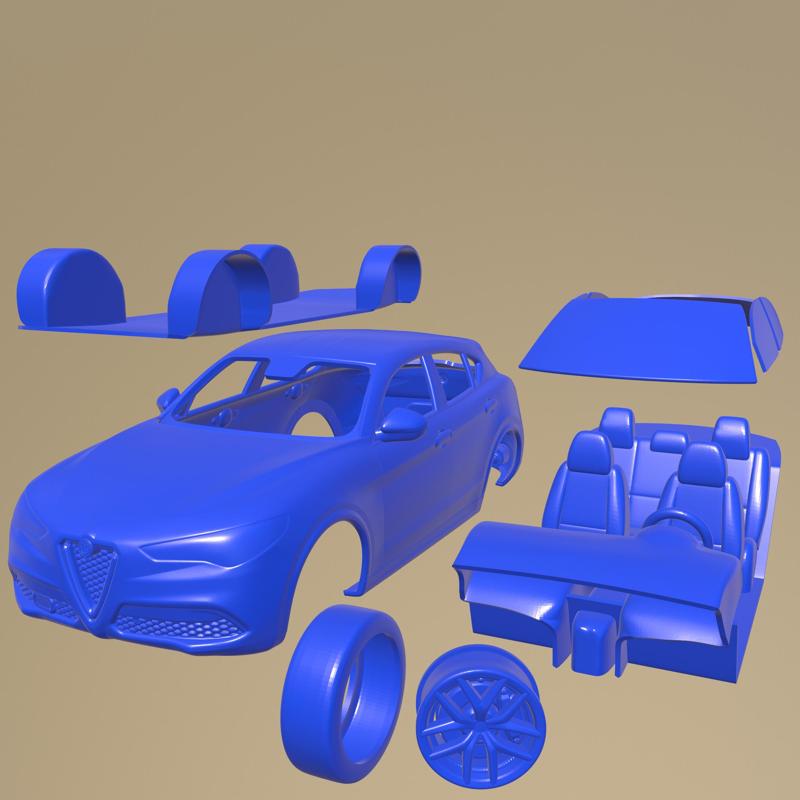 Alfa Romeo Stelvio Ti 2020 PRINTABLE CAR IN SEPARATE PARTS