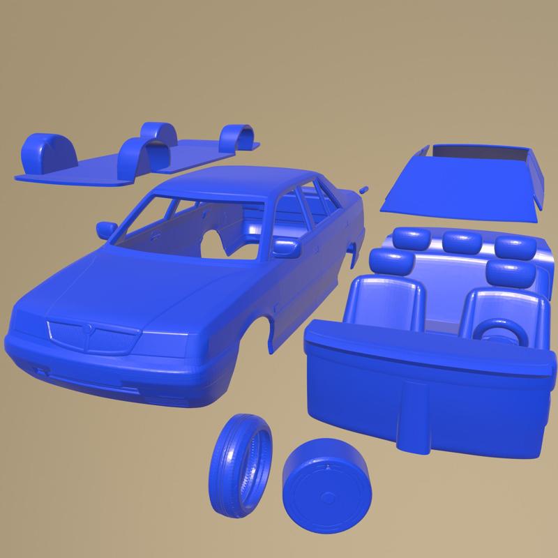 Lancia Dedra 1989 PRINTABLE CAR IN SEPARATE PARTS